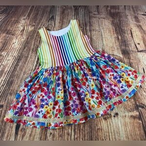 SewFun Bowtique Rainbow Floral Sara Top